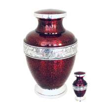 Load image into Gallery viewer, Red Engraved Cremation Keepsake Urn