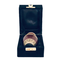 Load image into Gallery viewer, Maroon and Brass Engraved Cremation Keepsake Urn