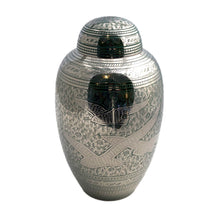Load image into Gallery viewer, Green Engraved Birds Cremation Urn