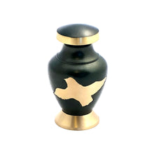 Load image into Gallery viewer, Green Mat Engraved Birds Flying Keepsake Cremation Urn
