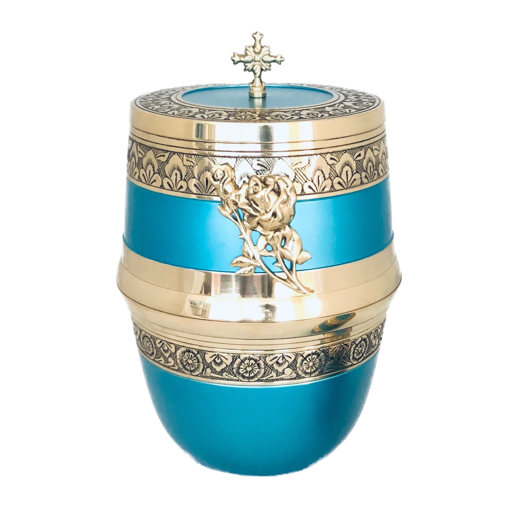Blue and Brass Decorative Urn – Well Lived LLC