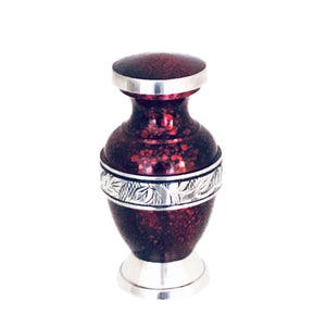 Red Engraved Cremation Keepsake Urn