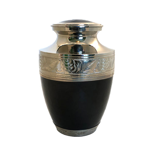 Black Enameled Cremation Urn