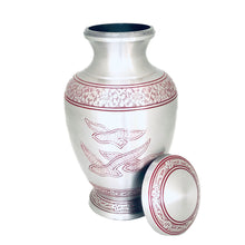 Load image into Gallery viewer, Red Engraved Birds Flying Cremation Keepsake Urn