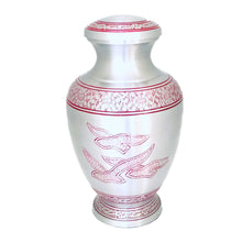 Load image into Gallery viewer, Red Engraved Birds Flying Cremation Urn