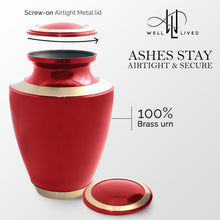 Load image into Gallery viewer, Red Glossy Cremation Urn